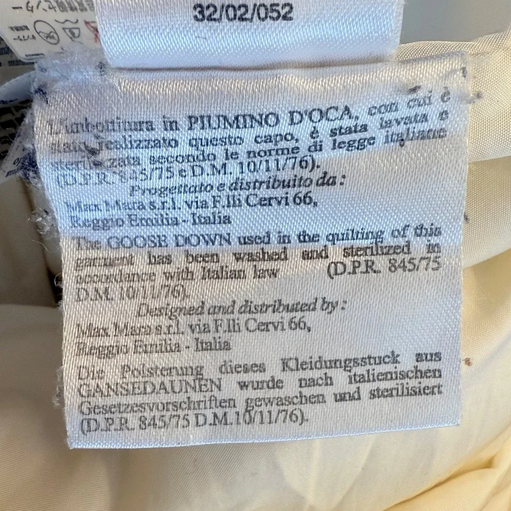 Weekend MaxMara Down Filled Long Length Belted Fur Trim Hood Women's Size 4 - Picture 12 of 14